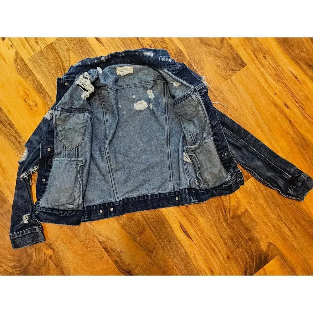 Denim and Supply Ralph Lauren Vintage Truckers‎ XS jean Jacket. Heavy distressed